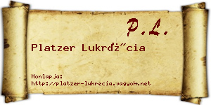 Platzer Lukrécia névjegykártya